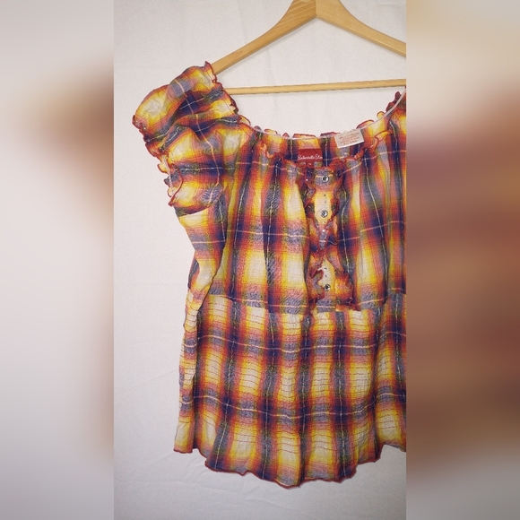 Country Cowgirl Cowboy Rodeo Women's Plaid Blouse Top - Multicolor XL - Picture 2 of 4